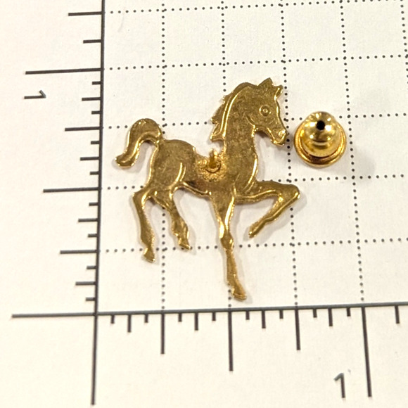 Retro Gold Tone Prancing Horse Pin - Picture 3 of 5